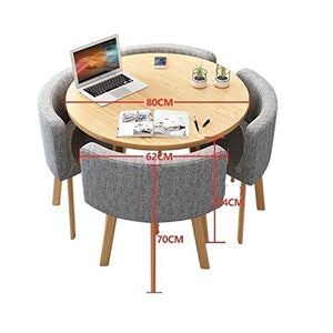 SYLTER Office Conference Table Set - Business Hotel Reception Room Coffee Table - Round Desk and Chair Combination (Color: B)