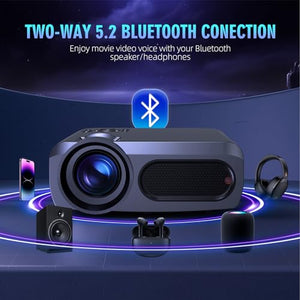 BBianLyy Wifi Bluetooth 4k Native Outdoor Projector 20000 Lumen Home Theater Portable Movie Compatible with HDMI USB TV Stick iOS Android