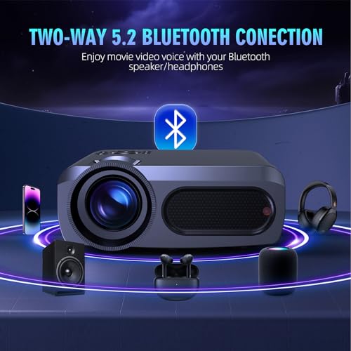 BBianLyy WiFi Bluetooth Native 4k Portable Projector 20000 Lumen Home Theater Outdoor Movie HDMI USB TV Stick iOS Android