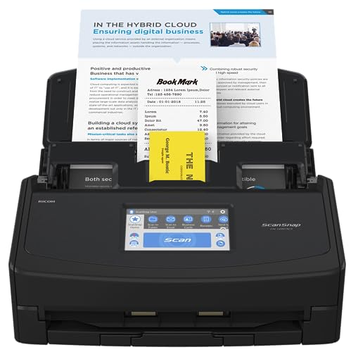 ScanSnap iX1600 Deluxe Color Duplex Document Scanner with Adobe Acrobat DC Pro - Black