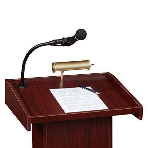 Oklahoma Sound 800X- My/LWM-6 Orator Lectern & Tie Clip Mic, Mahogany