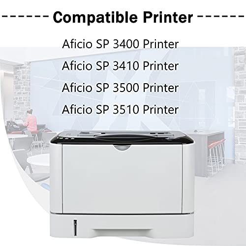 2 Pack 406464 Toner Cartridge Black Compatible SP 3400LA Replacement for Ricoh Aficio SP 3400 3410 3500 3510 Printer Toner