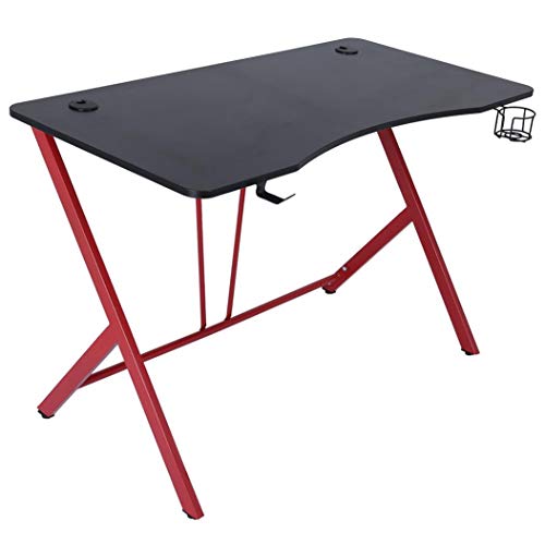 AUSPUM Gaming Desk 47.2Inch Computer Desk Gaming Table,Pc Gaming Workstation Home Office Desk with Headphone Hook (D)