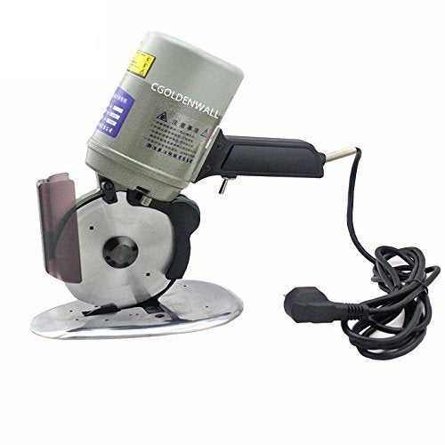 CGOLDENWALL YJ-125A Octagonal Electric Fabric Cutter Cloth Cutting Machine Electric Scissors for Cloth Textiles Paper Leather Rubber and Carpet With Sharpening Device & Blade Diameter 125mm
