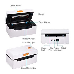 None Desktop Thermal Label Printer for 4x6 Shipping Package - All-in-One Label Maker - 180mm/s Speed - Max. 110mm Paper Width - USB Color