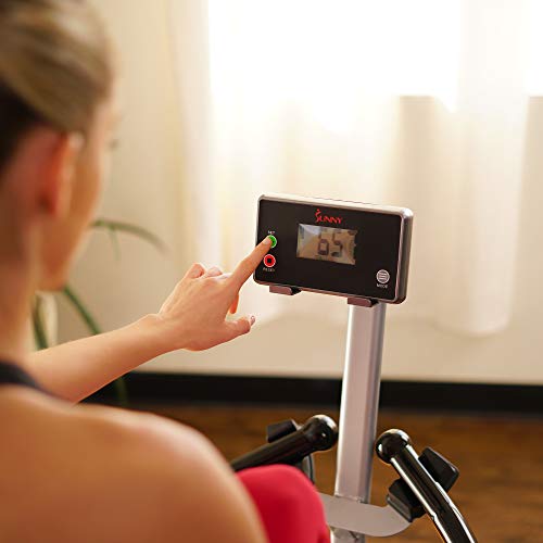 Sunny Health & Fitness Full Motion Magnetic Rowing Machine Rower with Advanced LCD Display, Elevated Seat, 265 LB Max Weight and Foldable - SF-RW5864,Gray