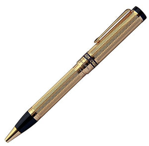 Xezo Tribune 18 Karat Gold Layered Diamond-Cut Ballpoint Pen. Weighty and Balanced, Limited Edition (Tribune 18K Gold B)