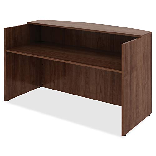 Lorell Essentials Reception Desk, Walnut Laminate