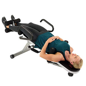 Sunny Health & Fitness Invert Extend N Go Back Stretcher Bench with 350lb High Weight Capacity and Adjustable Stretch and Height Settings , Black
