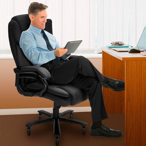 Indulgear Big and Tall Office Chair 500LBS, Adjustable Lumbar Support, Heavy Duty Metal Base