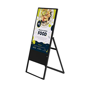 Hyper Lumin Kiosk Commercial Digital Signage Display, 43" Folding Retail Screen Free Standing A-Frame Digital Event Kiosk Sandwich Board Digital Advertising Display Led w/HD Video Screen