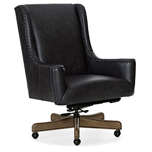 Hooker Furniture Lily Executive Swivel and Tilt Leather Desk Chair in Black