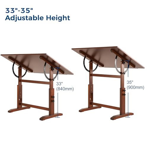 VISWIN Extra-Large Artist Drafting Table 30" x 42", Adjustable Height & Angle, Solid Pine Wood, Art Table for Adults