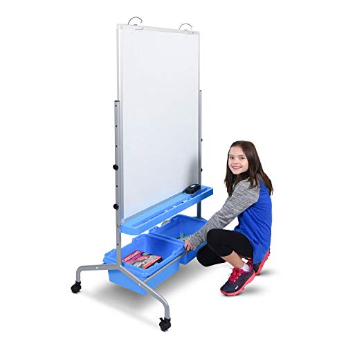Offex Classroom Chart Stand with Storage Bins