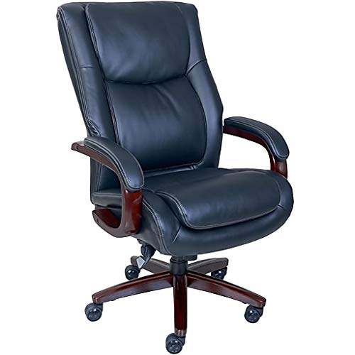 La-Z-Boy Winston Leather Executive Office Chair, Fixed Arms (Black)