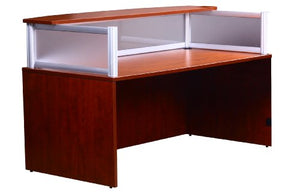 Boss Office Products N269G-C Plexiglass Reception Desk, Cherry