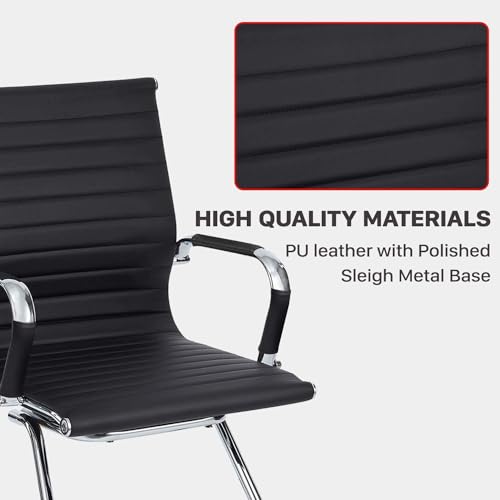 KLASIKA Leather Office Guest Chairs Set of 8