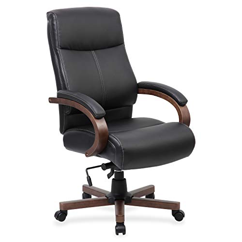 Lorell 69533 Executive Chair, 47" x 27" x 31", Black, Walnut