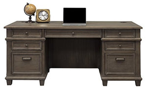 Martin Furniture Double Pad Desk, 68", Weathered Dove