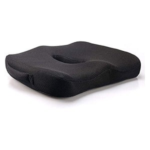 HHWKSJ Cushion - Portable Seat Cushion for Chairs, Car, Office, Commute, Airplane, Wheelchair - Relieve Sciatica, Coccyx/Tailbone & Back Pain - Ergonomic Design - Long Lasting (Black)