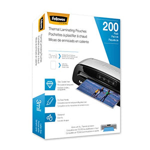 Fellowes Laminator with 10 Pouches & Thermal Laminating Pouches, 200 Pack