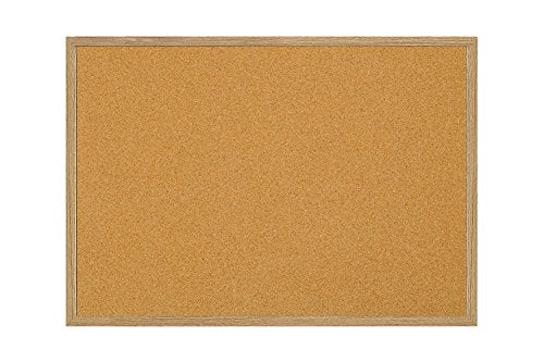 MasterVision Bulletin Board, Cork Board, Pin Board with Oak Frame, 36" x 60"