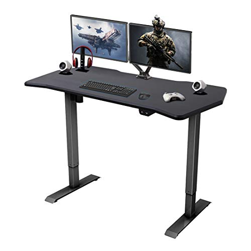 FlexiSpot Height Adjustable PC Gaming Desk, 55 x 27 Inches, Computer Table for E-Sports Gamer, Black Frame with Game Top…