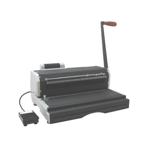Akiles Coilmac-ER 41 Plus Manual Coil Punch with Electric Coil Inserter, Special 4 x 5mm Oval Holes, Fully Disengageable Pins, Letter 4:1 pitch (0.248"), Extended Single Punching Length (13")
