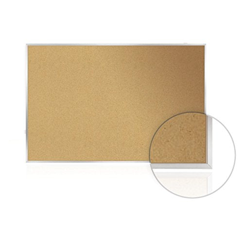 Ghent 48"x96" Aluminum Frame 1/2" Premium Natural Cork Bulletin Board, Made in the USA