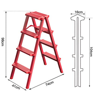 LUCEAE 4 Step Aluminum Alloy Folding Step Stool with Non-Slip Footpads