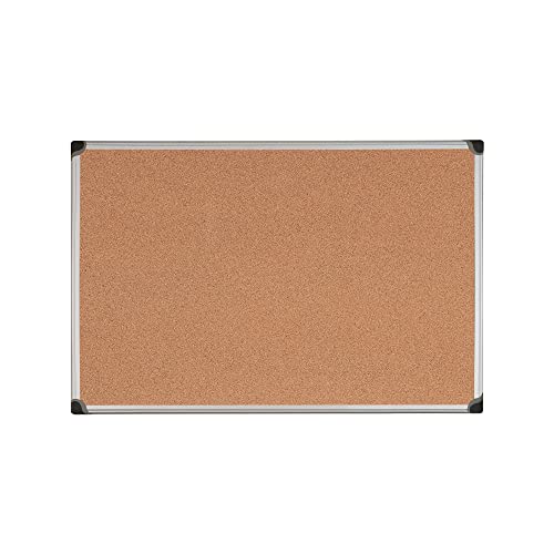 MasterVision Maya Series Self-Healing Cork Bulletin Board, Wall Mounting Push Pin Cork Board , 48" x 72", Aluminum Frame,Brown