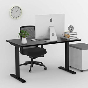 Electric Stand Up Desk Frame, Dual Motor Sit Stand Desk Base, Height Adjustable Standing Computer Workstation for Home & Office (Frame Only) (2 Section, Black)