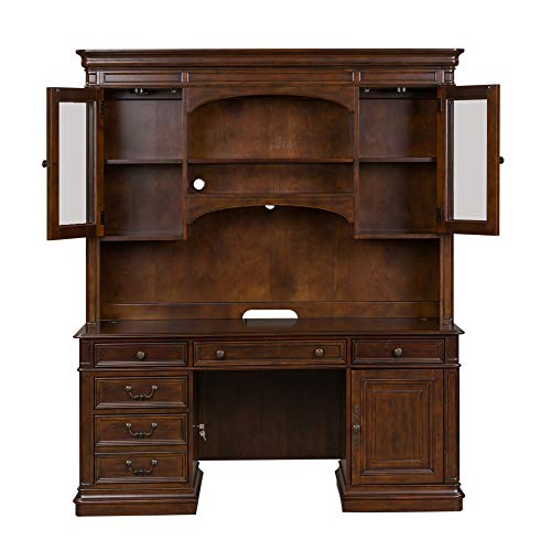 Liberty Furniture INDUSTRIES Brayton Manor Jr Executive Credenza Set, Dark Brown