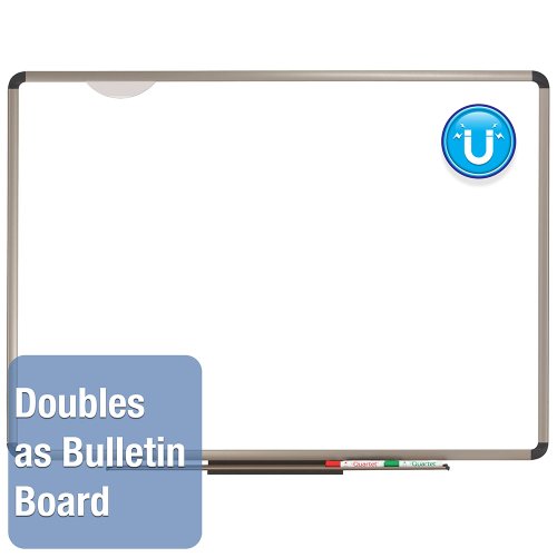 Quartet Euro Prestige Premium Magnetic Duramax Porcelain Total Erase Dry-Erase Board, 4 x 3 Feet, Aluminum/Titanium Finish Frame (P564T)