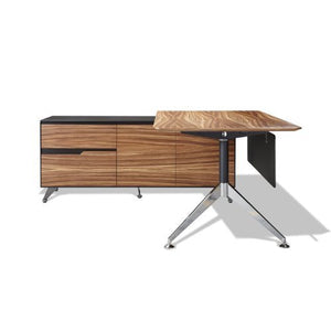 Unique Furniture 482-ZE Executive Desk with Left Return Cabinet, Zebrano