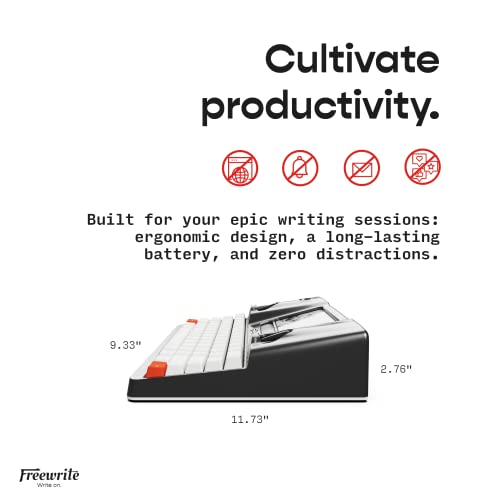 Astrohaus Freewrite Smart Typewriter | E Ink Display | WiFi-Enabled Word Processor | Cloud Sync | Drafting Machine