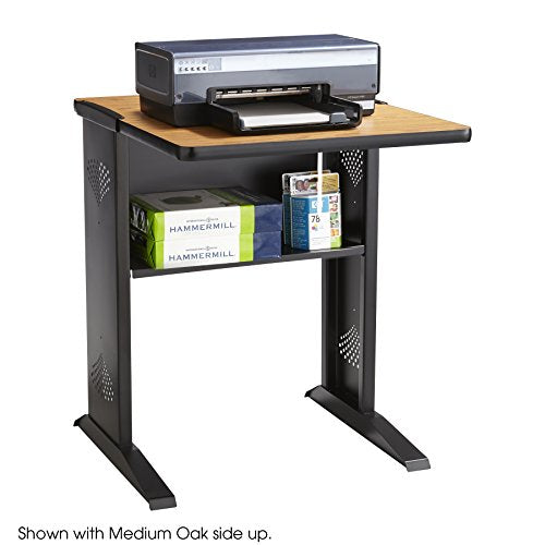Safco Products Reversible Top Fax/Printer Machine Stand, 24" Wide, Mahogany/Medium Oak