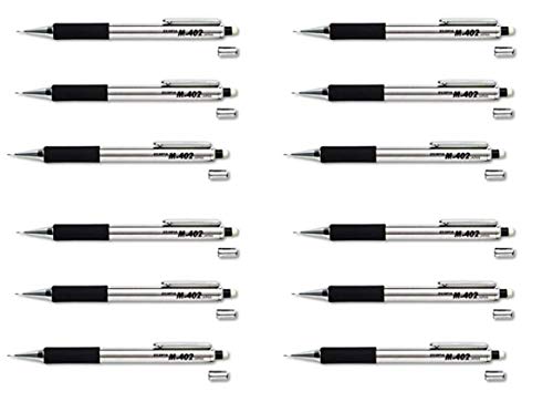 Zebra M-402 Mechanical Click Pencils (59210) Box of 12pc Stainless Steel Barrel .5mm