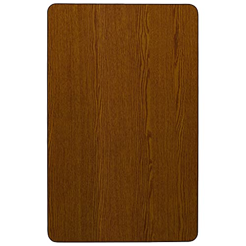 Flash Furniture 30''W x 60''L Rectangular Oak HP Laminate Activity Table - Height Adjustable Short Legs