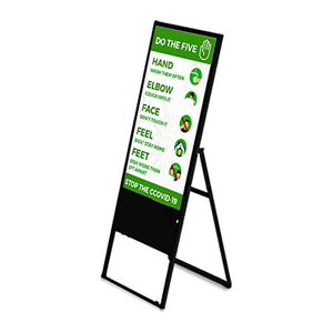 Hyper Lumin Kiosk Commercial Digital Signage Display, 43" Folding Retail Screen Free Standing A-Frame Digital Event Kiosk Sandwich Board Digital Advertising Display Led w/HD Video Screen