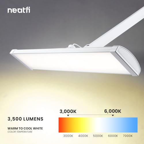 Neatfi LED Desk Lamp with Clamp, 3 Light Modes, Dimmable - 3,500 Lumens