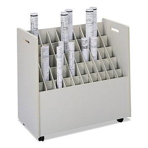 Safco Products 3083 Mobile Roll File, 50 Compartment, Putty