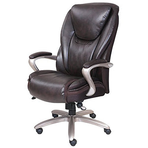 Serta Smart Layers Hensley Leather High-Back Big & Tall Chair, Roasted Chestnut