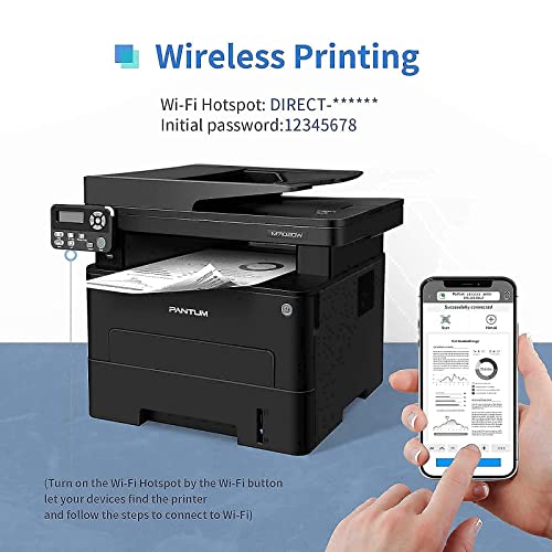 All-in-One Monochrome Wireless Laser Printer Scanner Copier with ADF-Pantum M7102DW, Pantum Toner Cartridge TL-410H Yields 3000 Pages