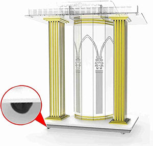 JOuan Acrylic Church Podium Stand with Wheels