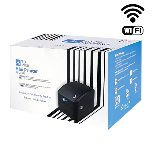 Alfa Experience 6x4 Thermal Label Printer, Built-in WiFi Working, Shipping Label Printer for Shipping Packages, Barcode - Label Maker Thermal Printer Compatible with Amazon, Ebay, FedEx, UPS