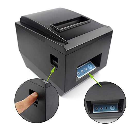 POS Thermal Receipt Printer，Symcode Ethernet/LAN, & Serial Port - Auto Cutter - Cash Drawer Port - Paper Width 3 1/8" (80mm) - Works on Windows XP/Vista/7/8/8.1/10 Uses