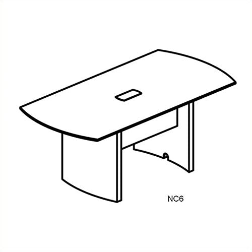 Mayline Napoli Curved End Conference Table in Mahogany-6' Conference Table - 6' Conference Table