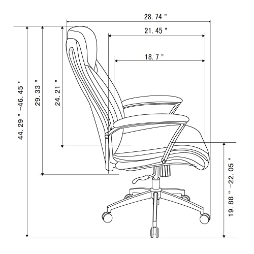 Realspace Modern Comfort Verismo Bonded Leather High-Back Executive Chair, Brown/Chrome