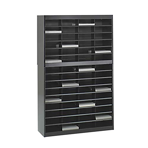 Safco Products 9231BLR E-Z Stor Literature Organizer, 60 Letter Size Compartments, Black